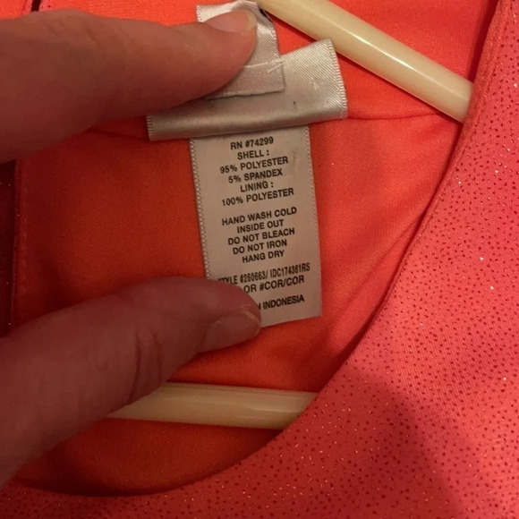 Sweet storm junior women’s Medium dress gown Coral formal sparkle maxi stretch - Picture 8 of 9